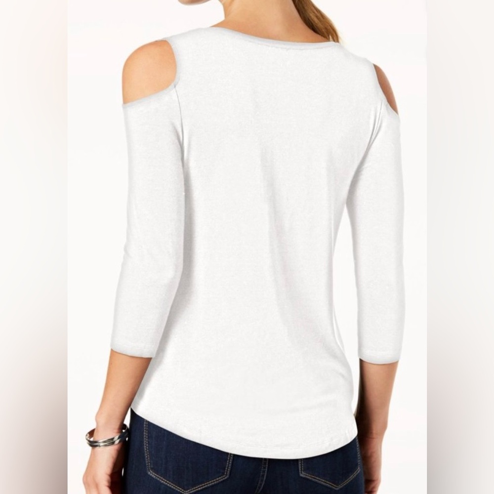 JM Collection Cold Shoulder Top - Picture 5 of 8
